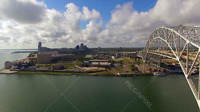 Bridge Carries Automobile Traffic over Nueces Bay Bridge Corpus Christi