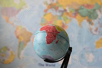 Africa map on a globe