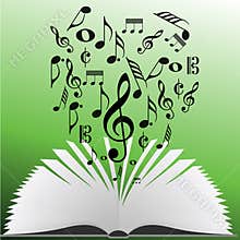 Music notes from a book