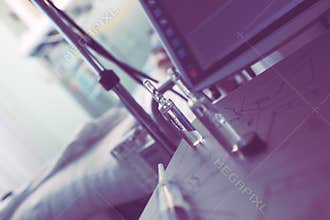 Medical objects in the hospital ward, concept of an curative treatment