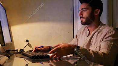 Frustrated man angry with broken computer