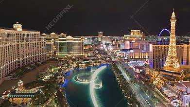 Aerial view of Las Vegas strip, time lapse.