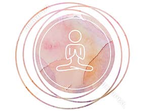 Circular Watercolor mandala meditation Symbol