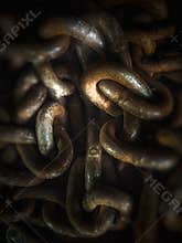 Steel Chain Links with Highlights