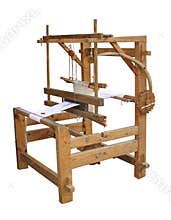 Working ancient loom