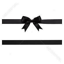 Black bow made of satin ribbon