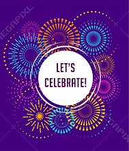 Fireworks and celebration background, winner, victory poster