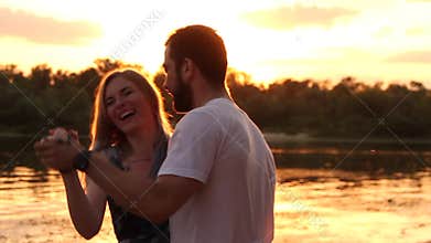 Couple in love on beach