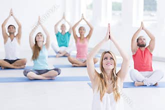 Yoga class participants