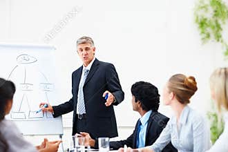Business man giving training to his colleagues