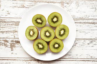 Close up of fresh kiwi fruit