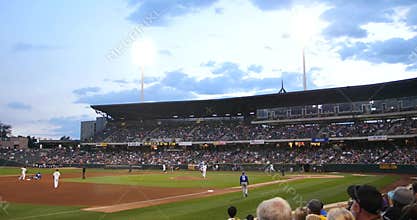 Baseball Game in Stadium, Crowd POV Point of View Shot