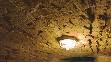 Old cellar, lamp.