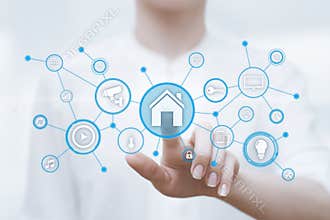 Smart home Automation Control System. Innovation technology internet Network Concept