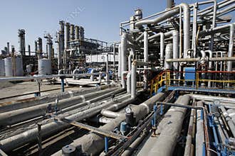 Oil refinery pipes