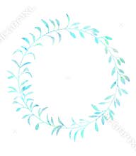 Aqua blue Watercolor wreath