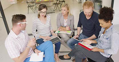 People discussing work plans