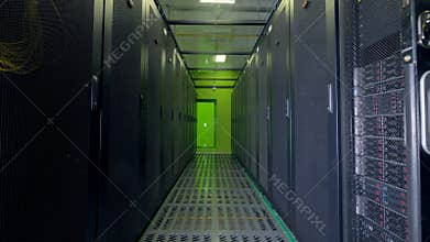 Data servers working. Cloud computing, data storage concept.