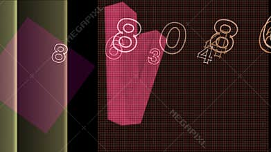 4k Abstract Number data alphabet character letter,scanning analysis privacy.