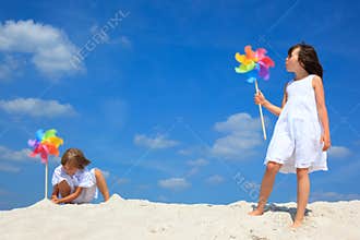 Children playing on beach