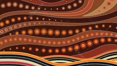 Aboriginal art vector background.