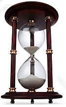 Hour glass on white
