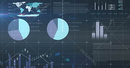 Digital composite of financial charts 4k