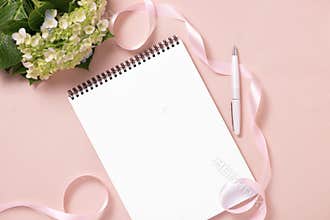 Wedding to do list with flowers. Mockup planner flat lay.