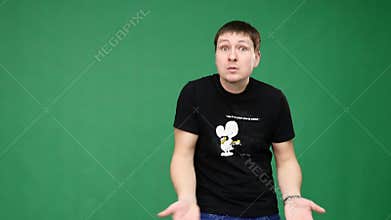 Young man making I don`t know gesture