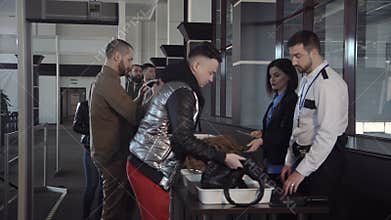 Customs border point in airport