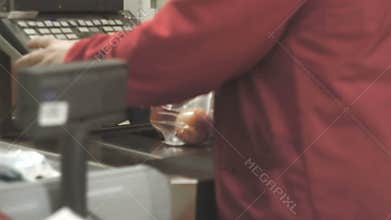 Scanned at the checkout counter in the grocery store