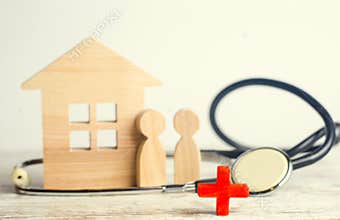 World Health Day, the concept of family medicine and insurance. stethoscope and people
