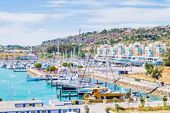 Vivid view of the Porto de Abrigo de Albufeira, Albufeira Bay in Albufeira, PortugalVivid view of the Porto de Abrigo de Albufeira