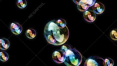 Soap Bubbles Black Background 1080p Calm Relaxing Video Background Loop