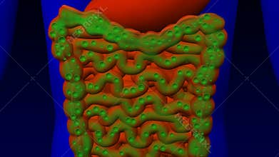 Flatulence. 3d man illustration. 3D rendering.