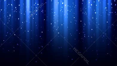 Abstract dark blue background with rays of light, aurora borealis, sparkles, night starry sky