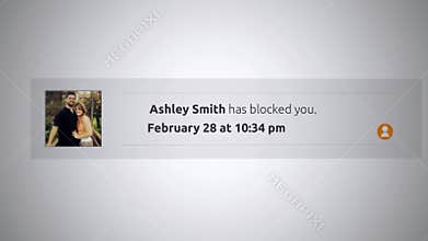 Generic Social Media Pop-Up Notification - Your Friend has blocked you