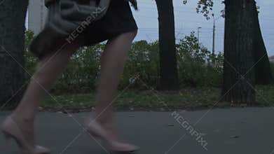 Woman Running Away