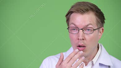 Surprised and shocked man doctor