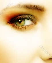 Green eye of a woman