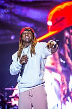 Lil Wayne performing on stage in Europe, Portugal at music festival MEo Sudoeste