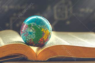 World globe on book. education school Concept