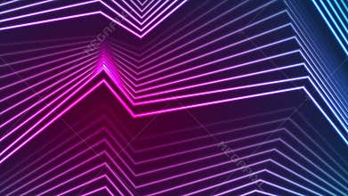 Blue ultraviolet neon curved lines video animation