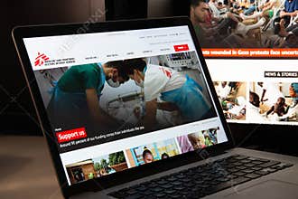 Milan, Italy - August 15, 2018: Doctors without borders NGO webs