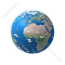 High detailed Earth map, europe, africa