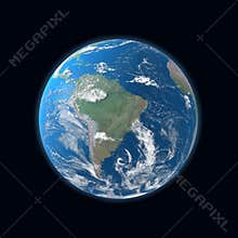 High detailed Earth map, South America
