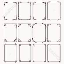 Decorative frames and borders rectangle proportions set