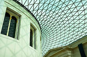 The British Museum - geometrical patterns on the roof