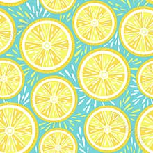Fresh lemon seamless pattern. Vector illustration