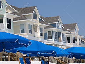 Umbrellas and Beach Houses